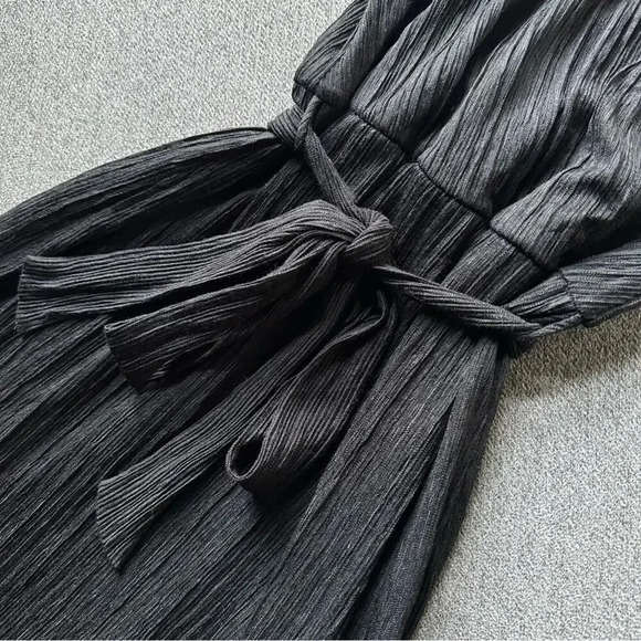 Lush Black V Neck Maxi Dress Small - Picture 5 of 9